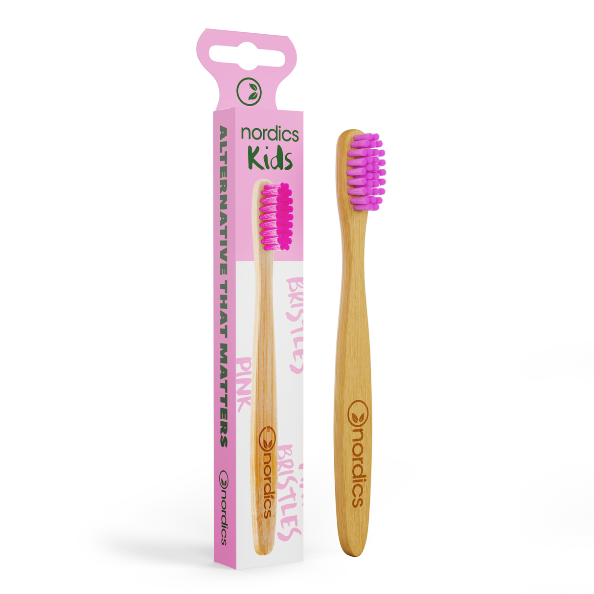Kids Bamboo Toothbrush Pink