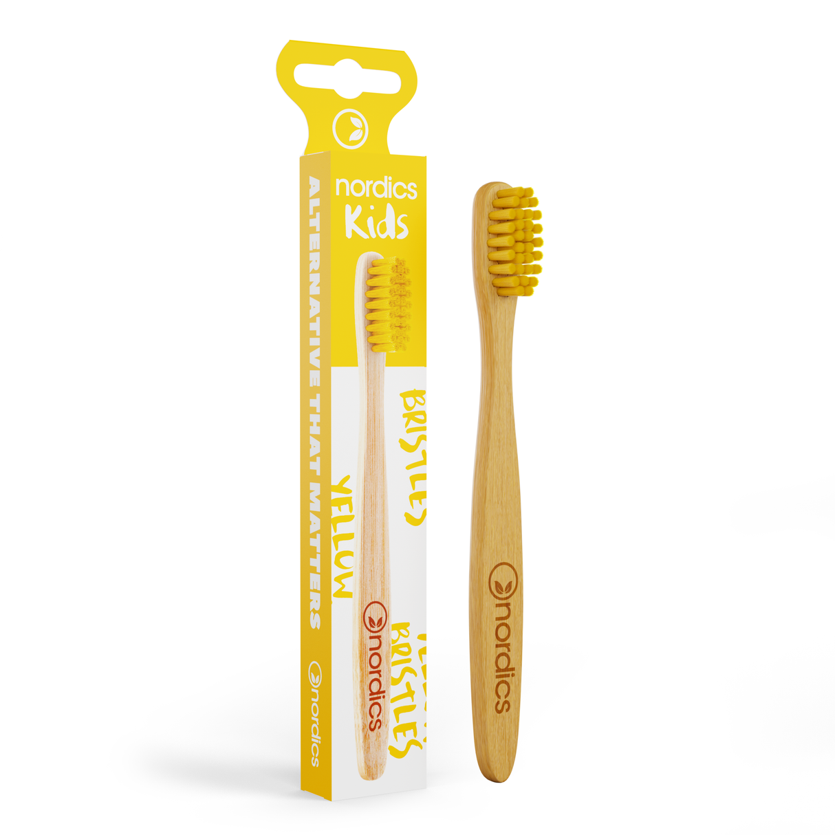Kids Bamboo Toothbrush Yellow