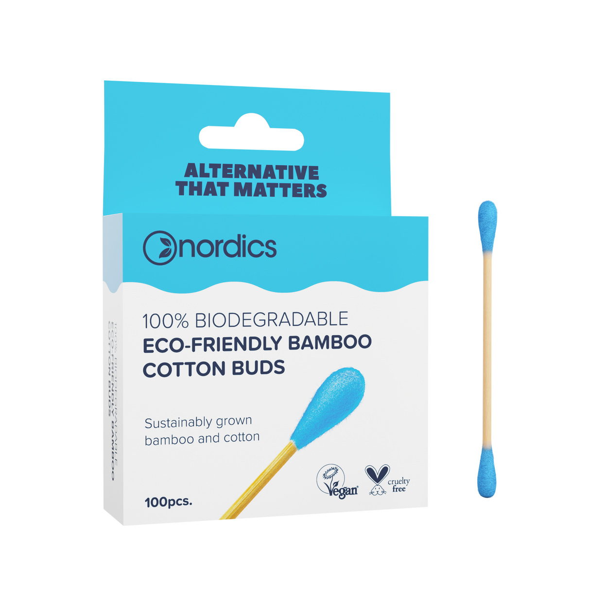 Eco-Friendly Bamboo Cotton Buds Blue