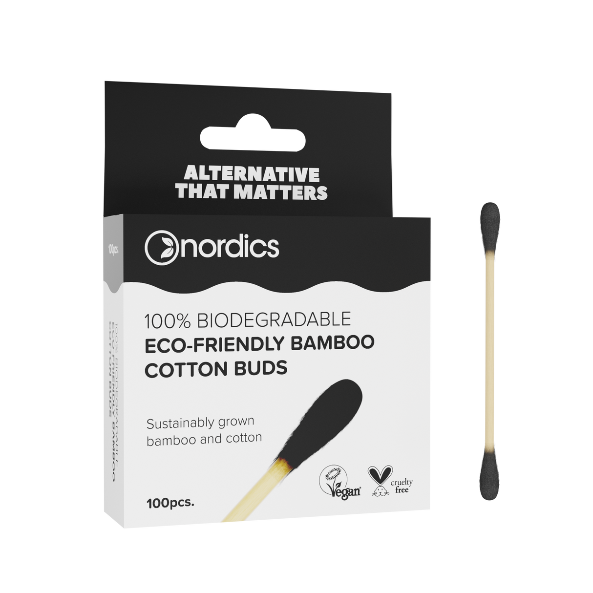 Eco-Friendly Bamboo Cotton Buds Black