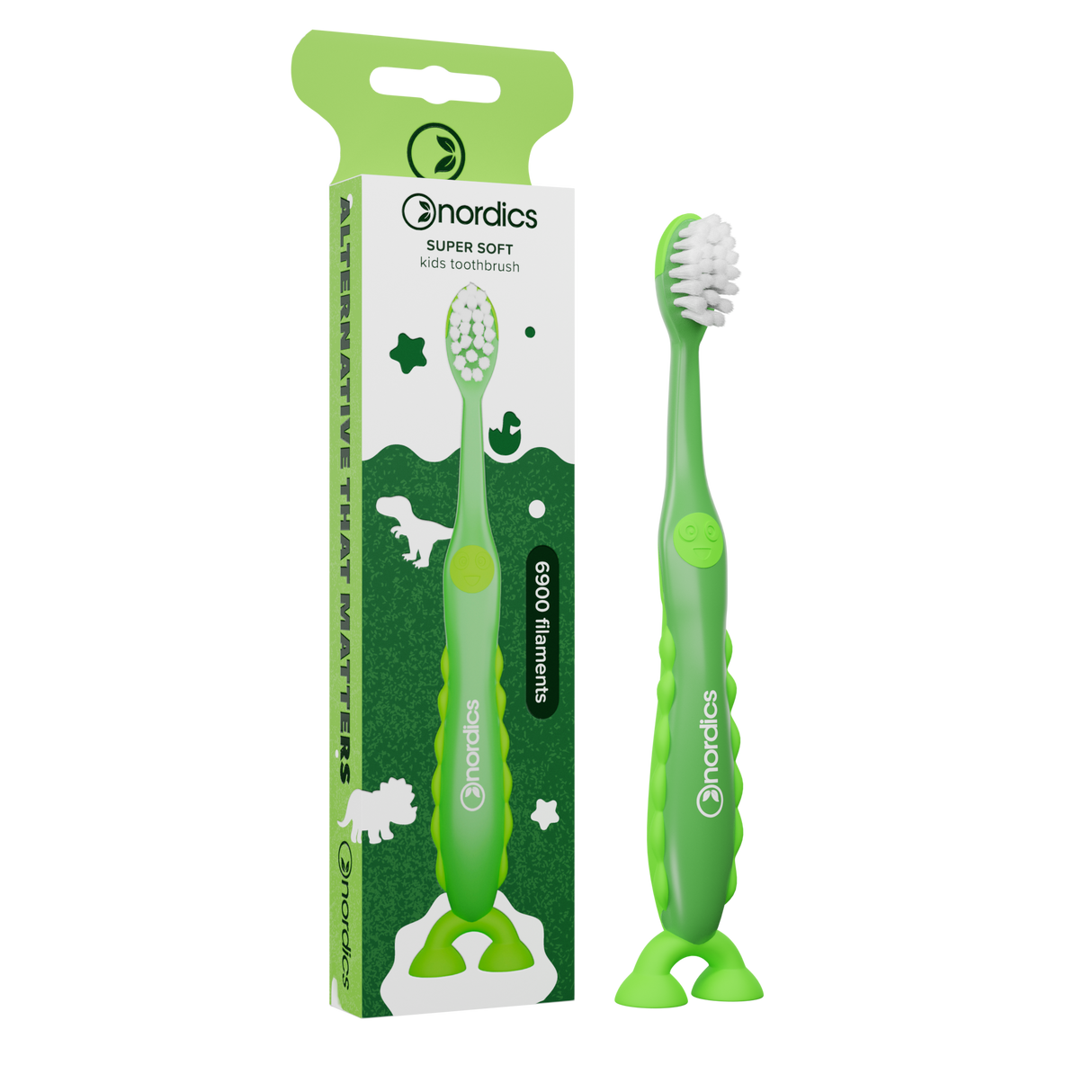 Premium Kids Toothbrush Dino Green SOFT